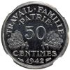 Image 2 : FRANCE: Vichy, aluminum 50 centimes, Paris, 1942, NGC MS64