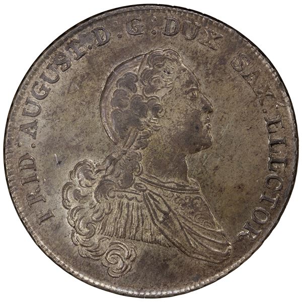 SAXONY: Friedrich August III, 1763-1806, AR thaler, 1768, PCGS AU58