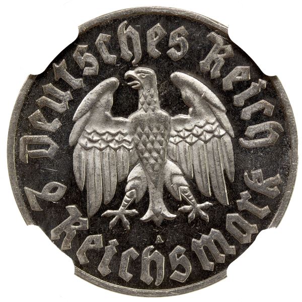 GERMANY: Third Reich, AR 2 reichsmark, 1933-A, NGC Proof 64 CAMEO