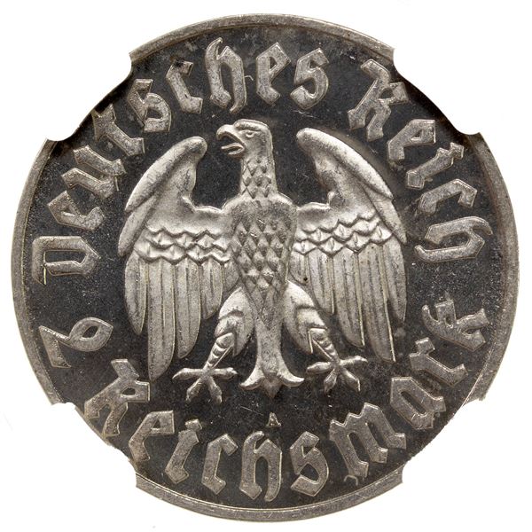 GERMANY: Third Reich, AR 2 reichsmark, 1933-A, NGC Proof 64 CAMEO