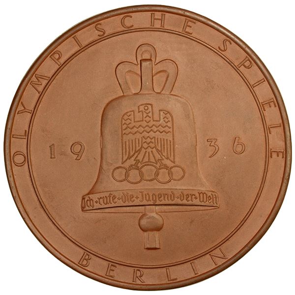 GERMANY: Third Reich, porcelain medal (163g), Meissen, 1936, UNC
