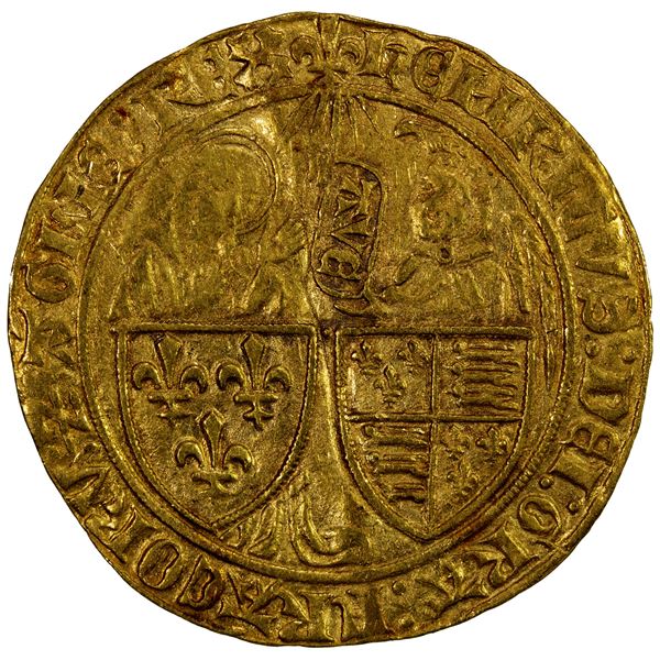 ANGLO-GALLIC: Henry VI, 1422-1450, AV salut d'or (3.46g), St. Lô, ND [1423-1427], EF