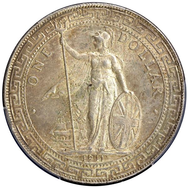 GREAT BRITAIN: AR trade dollar, 1911-B, PCGS MS63