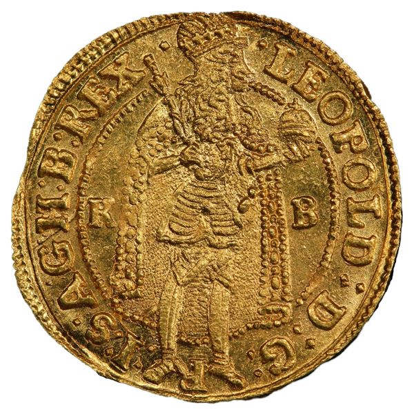 HUNGARY: Leopold I, 1657-1705, AV ducat, Kremnitz mint, 1694-KB, PCGS MS64