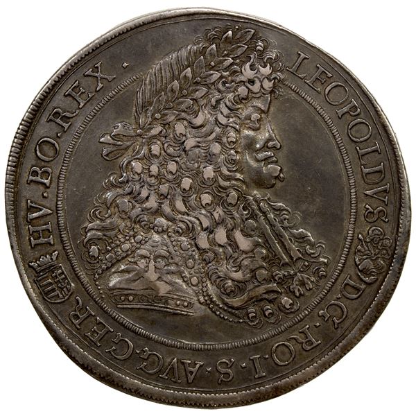 HUNGARY: Leopold I, 1657-1705, AR thaler, Kremnitz, 1692, EF