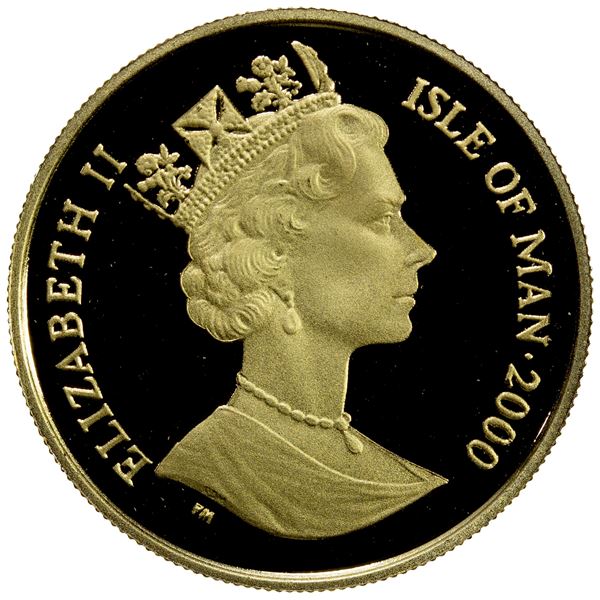 ISLE OF MAN: Elizabeth II, 1952-, AV 1/5 crown, 2000, Gem Proof