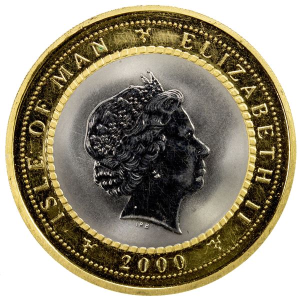 ISLE OF MAN: Elizabeth II, 1952-, AV ½ crown (11.05g), 2000, Proof