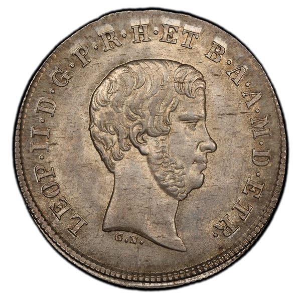 TUSCANY: Leopoldo II, 1824-1859, AR paolo, 1856, PCGS MS64
