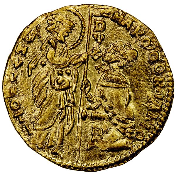 VENICE: Marco Cornaro, 1365-1368, AV ducat (3.51g), choice EF-AU