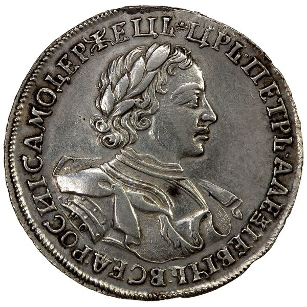 RUSSIA: Peter I (The Great), 1689-1725, AR rouble (1720), VF-EF
