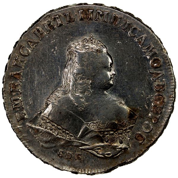 RUSSIA: Elizabeth, 1741-1761, AR rouble, 1753, EF-AU