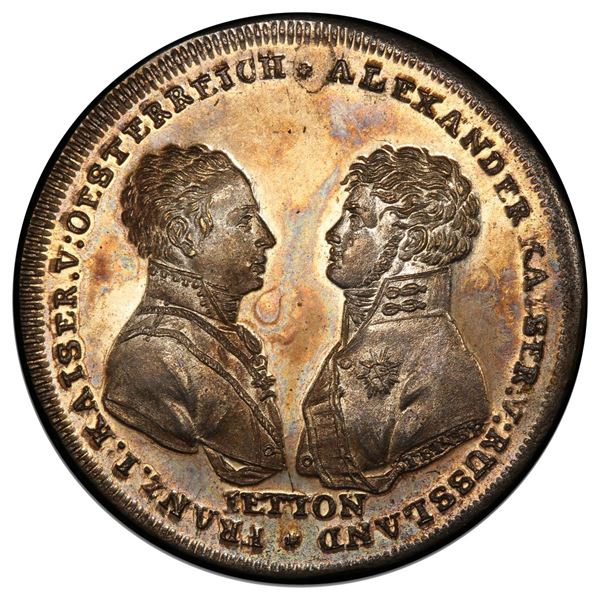 RUSSIA: silvered AE jeton, 1813, PCGS MS63