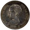 Image 1 : SPAIN: Alfonso XIII, 1886-1931, AR peseta, 1889 (89), AU
