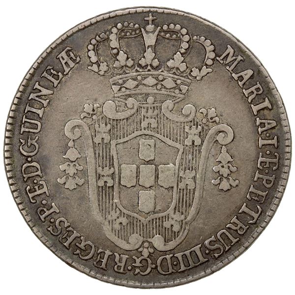 ANGOLA: Maria I and Pedro III, 1777-1786, AR 6 macutas, 1784, F-VF
