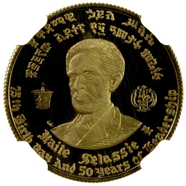 ETHIOPIA: AV 10 dollars, EE1958/1966, NGC PF67 Ultra Cameo
