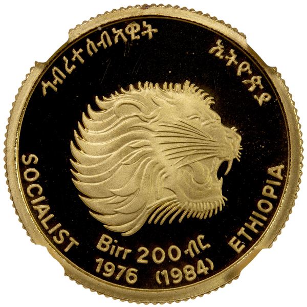 ETHIOPIA: AV 200 birr, EE1976 (1984), NGC PF69 Ultra Cameo