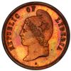 Image 1 : LIBERIA: Republic, AE 2 cents, 1890, PCGS Specimen 64 RB