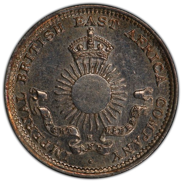 MOMBASA: Victoria, 1888-1896, AR 2 annas, 1890-H, PCGS MS63