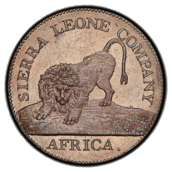 SIERRA LEONE: British Colony, bronzed AE 1 cent, 1791, PCGS Proof 63
