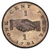 Image 2 : SIERRA LEONE: British Colony, bronzed AE 1 cent, 1791, PCGS Proof 63