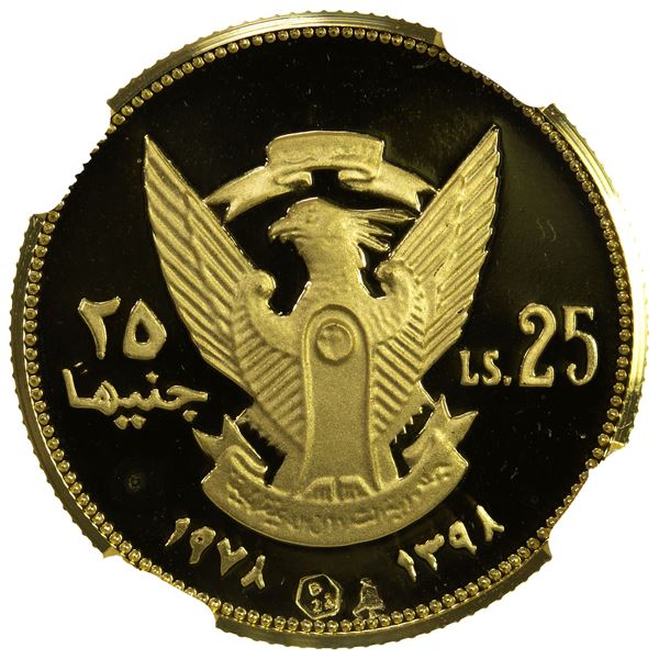 SUDAN: AV 25 pounds, 1978/AH1398, NGC PF69 Ultra Cameo