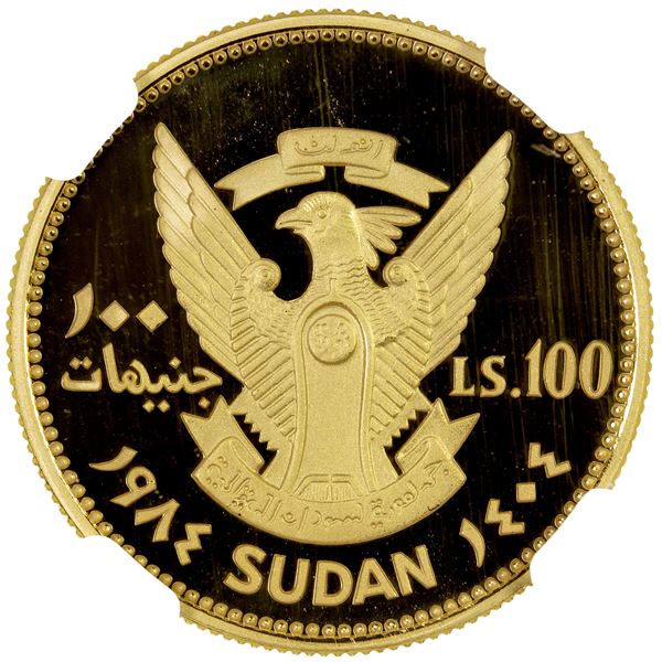 SUDAN: AV 100 pounds, 1984/AH1404, NGC PF70 Ultra Cameo