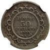 Image 2 : TUNISIA: AR 50 centimes, 1908//AH1326-A, NGC EF40