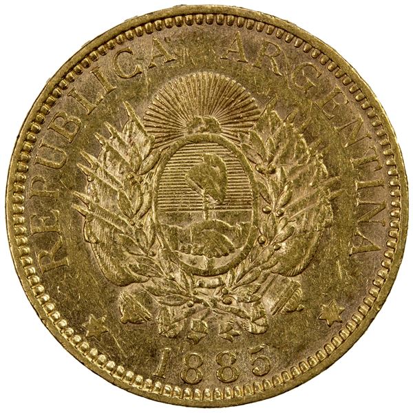 ARGENTINA: Republic, AV argentino, 1885, EF
