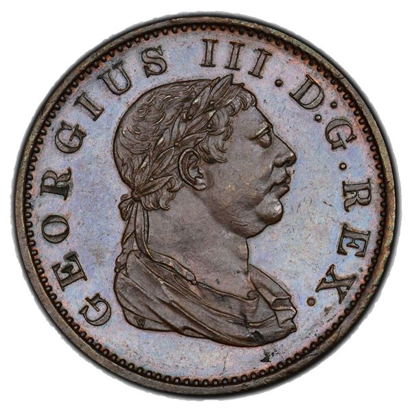 ESSEQUIBO AND DEMERARY: George III, AE stiver, 1813, PCGS Proof 64 BN
