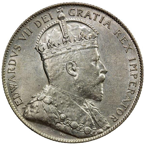 NEWFOUNDLAND: Edward VII, 1901-1910, AR 50 cents, 1909, AU