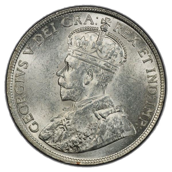 NEWFOUNDLAND: George V, AR 50 cents, 1919-C, PCGS MS63