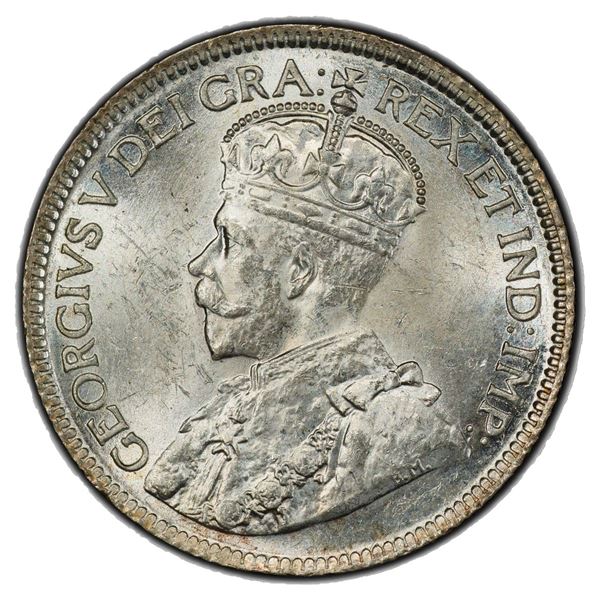 NEWFOUNDLAND: George V, AR 25 cents, 1917-C, PCGS MS64