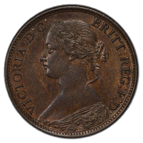 NOVA SCOTIA: Victoria, AE ½ cent, 1864, PCGS MS64 BN
