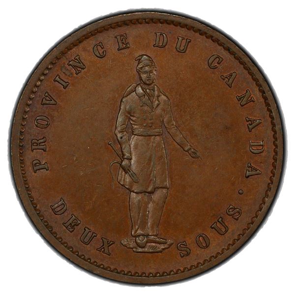 CANADA: AE penny (2 sous), 1852, PCGS MS64 BN