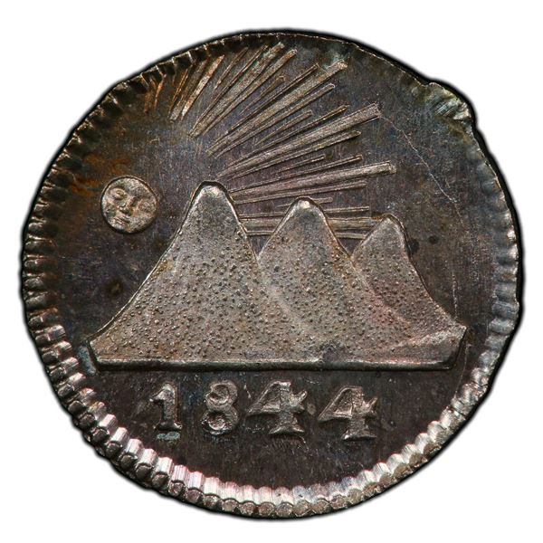 CENTRAL AMERICAN REPUBLIC: AR ¼ real, 1844-G, PCGS MS66
