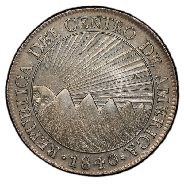 CENTRAL AMERICAN REPUBLIC: AR 8 reales, 1840/37-NG, PCGS AU58