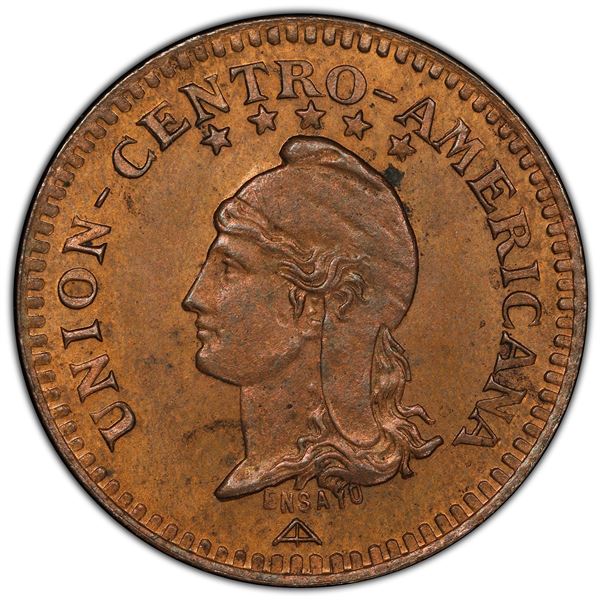 CENTRAL AMERICAN UNION: AE centavo, 1889, PCGS Specimen 63 RB