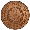 Image 2 : CENTRAL AMERICAN UNION: AE 2 centavos, 1889, PCGS Specimen 64 BN