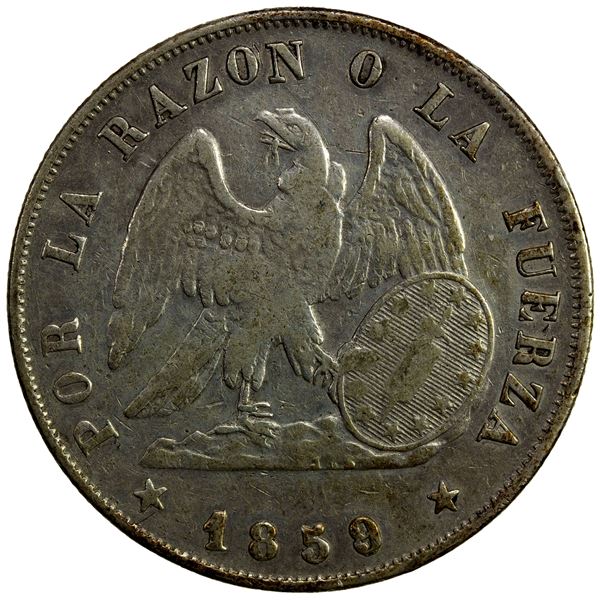CHILE: Republic, AR peso, 1859/8, F-VF