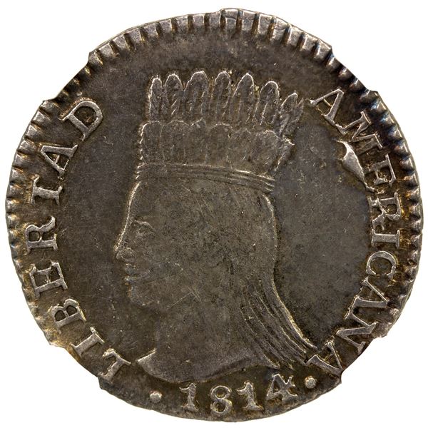 COLOMBIA: Pre-Republic (Cundinamarca), AR real, 1814, NGC AU55