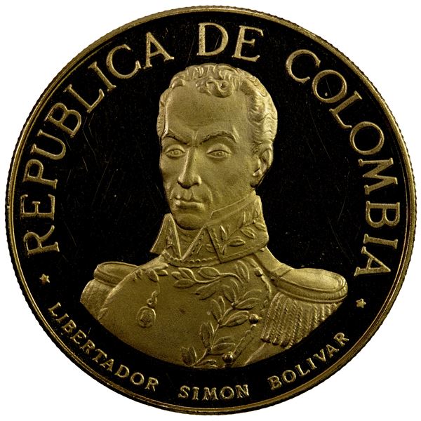 COLOMBIA: Republic, AV 300 pesos, 1969, Proof