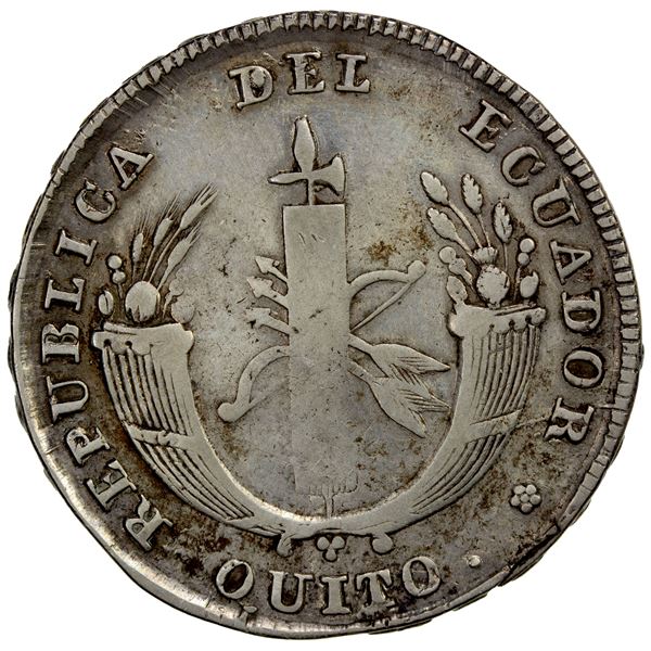 ECUADOR: Republic, AR 4 reales, 1843, VF