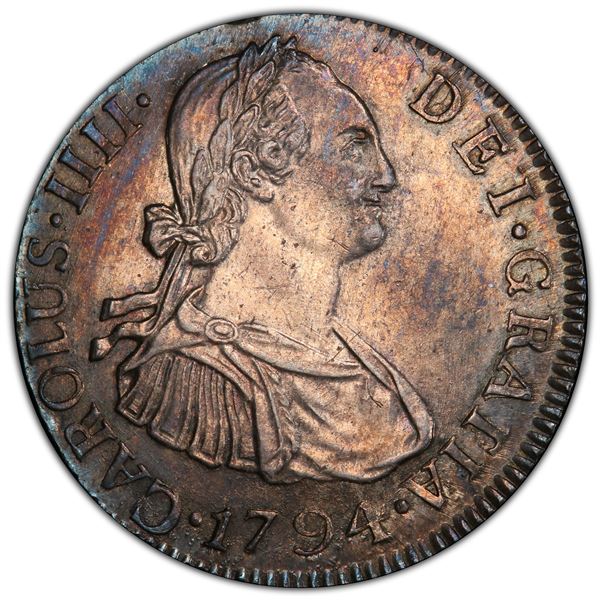 GUATEMALA: Carlos IV, 1788-1808, AR 2 reales, 1794-NG, PCGS MS63