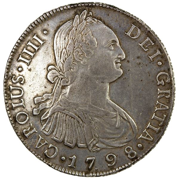 GUATEMALA: Carlos IV, 1788-1808, AR 8 reales, 1798-NG, EF