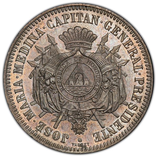 HONDURAS: Republic, 1 real, 1870, PCGS Specimen 64