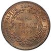 Image 2 : MARTINIQUE: French Colony, 1 franc, 1922, PCGS MS63