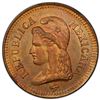 Image 1 : MEXICO: Republic, AE 2 centavos, Zacatecas State, 1890, PCGS Specimen 64 BN