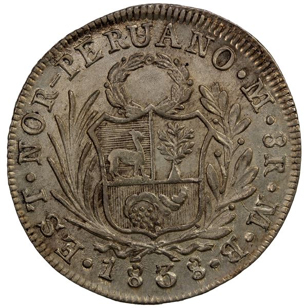 PERU: North Peru, AR 8 reales, 1838, EF-AU