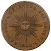 Image 1 : URUGUAY: Republic, AE 20 centesimos, 1840, VF-EF