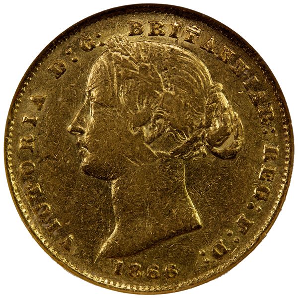 AUSTRALIA: Victoria, AV sovereign, 1866, NGC VF30